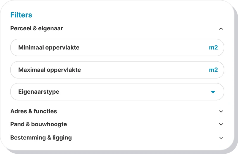 Bepaal uw zoekgebied en stel uw zoekcriteria in