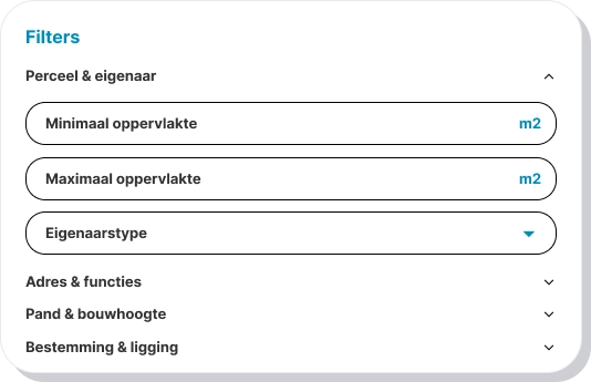 Bepaal uw zoekgebied en stel uw zoekcriteria in